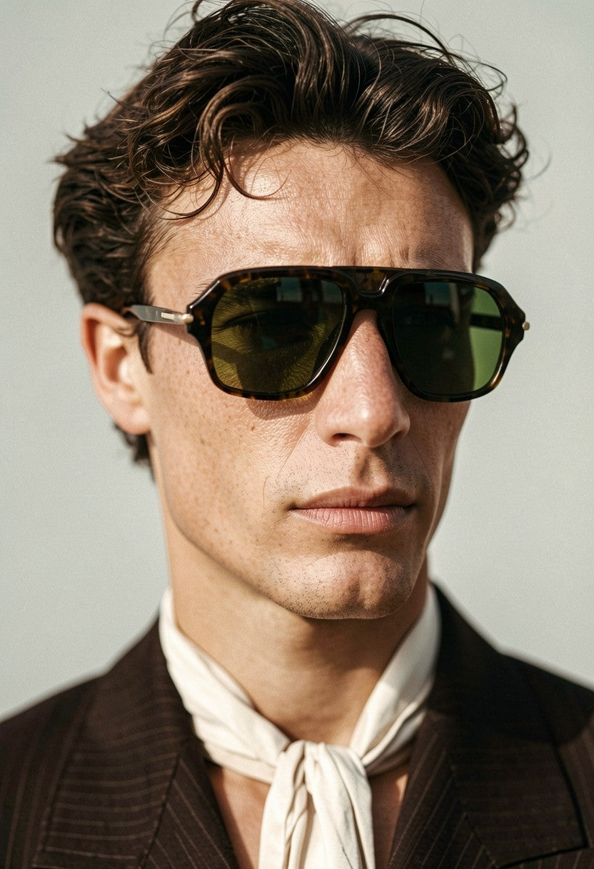 JADE Havanas Dandy sunglasses — on model
