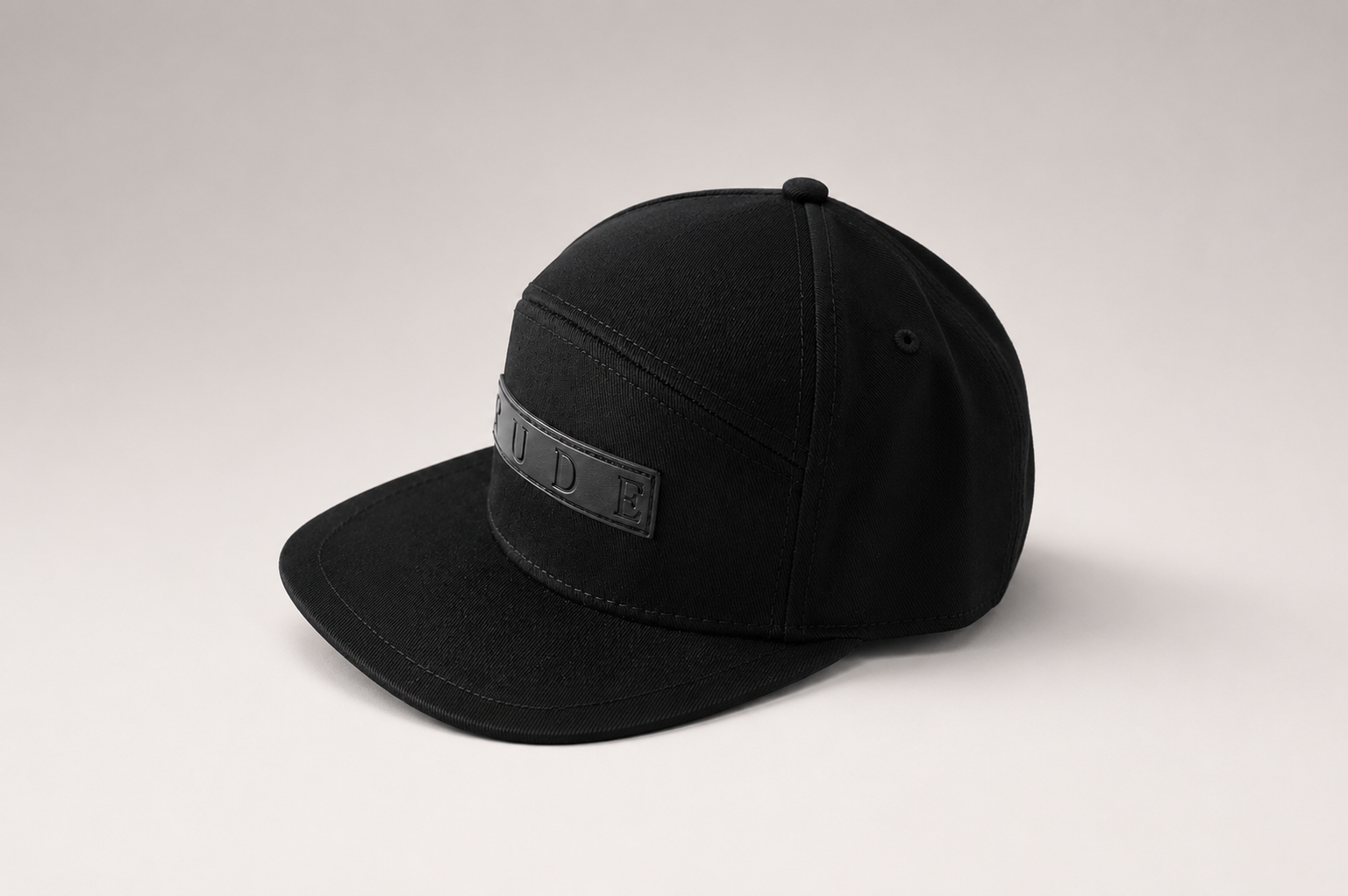 RUDE Visor Cap — 5 Panels, Black Floral