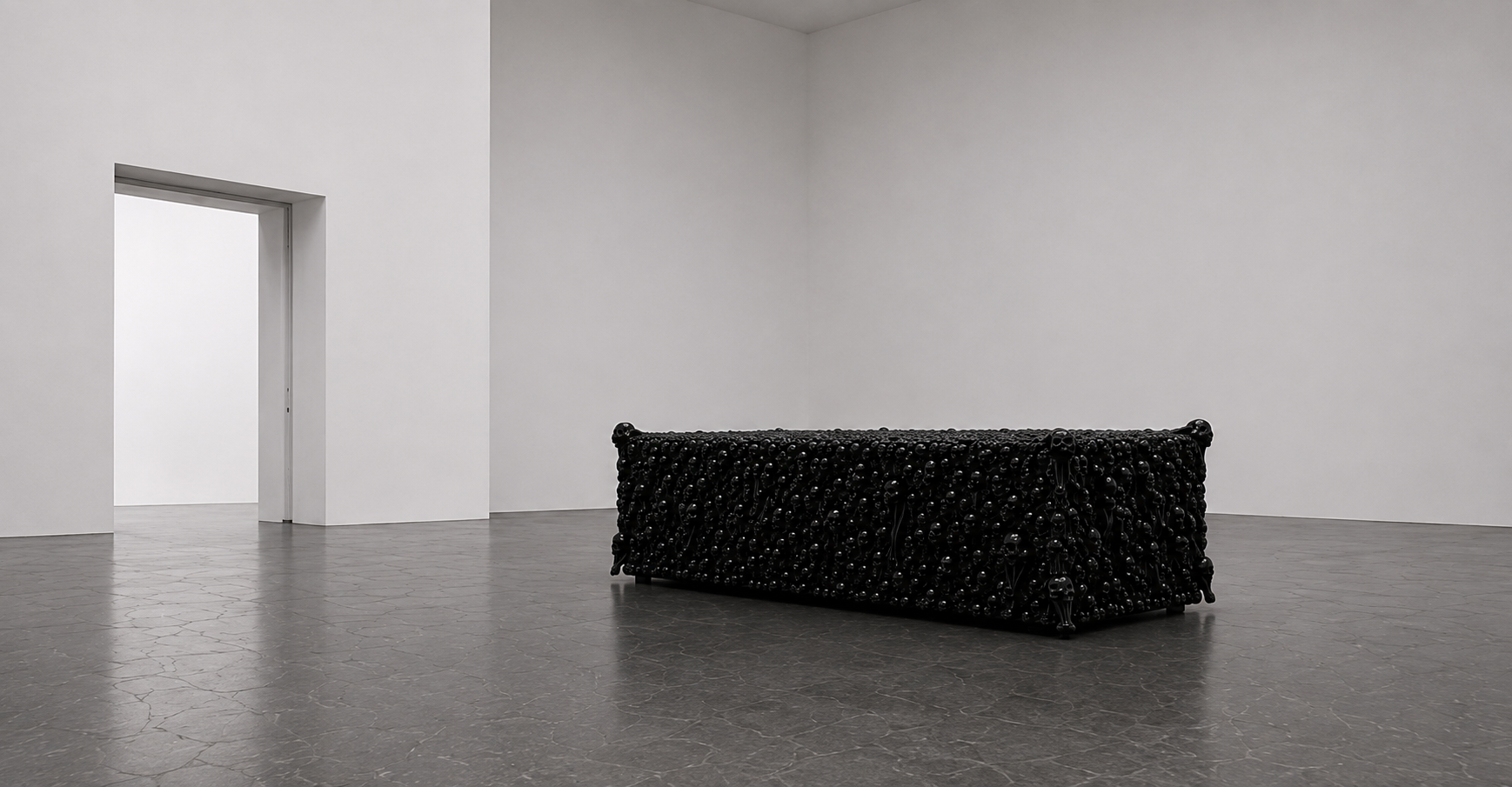 Trunk No. 01 Foule Sentimentale — wide interior view of the collectible black lacquer trunk by Charles Darius Paris