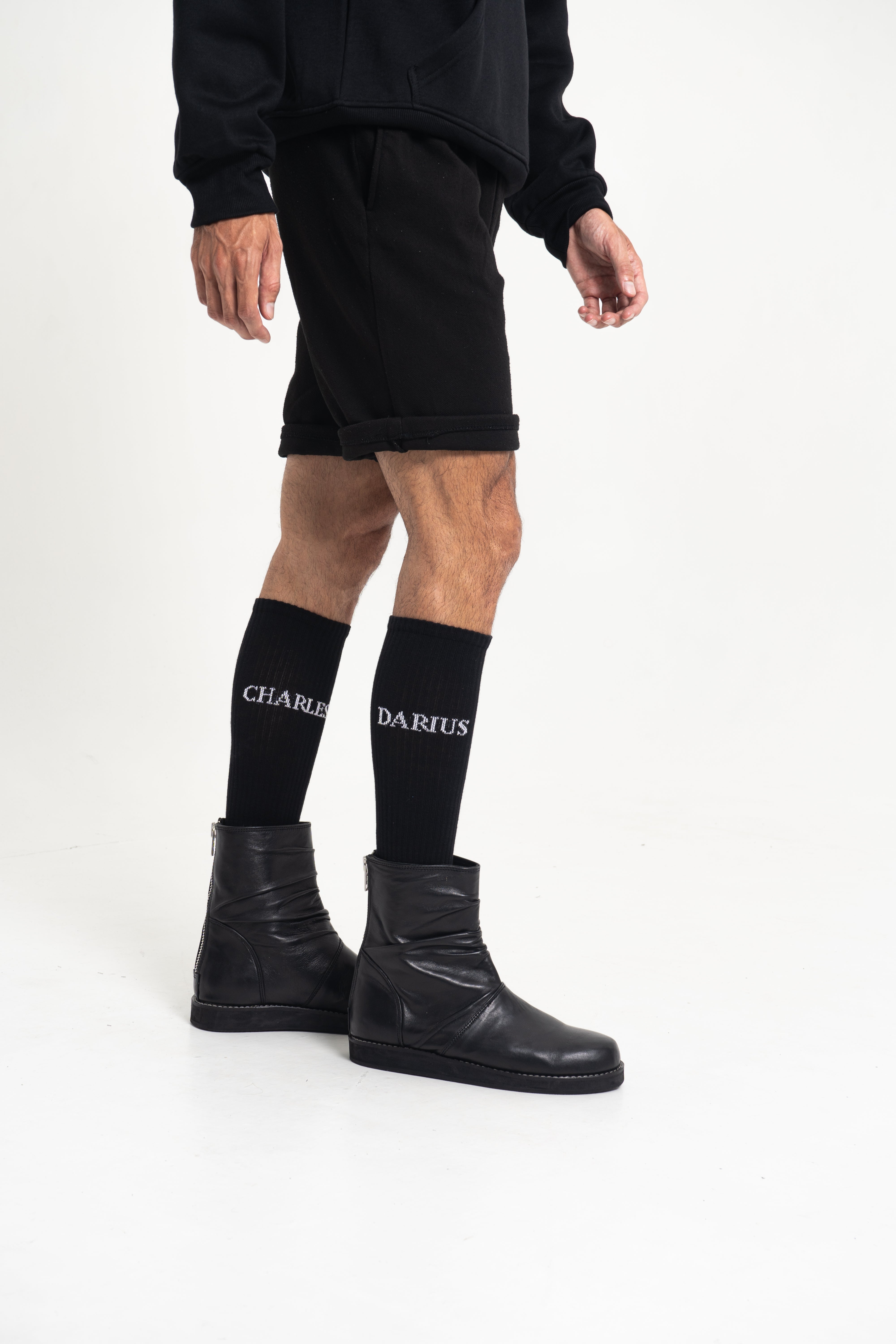 Charles Darius High Socks – ribbed knit detail