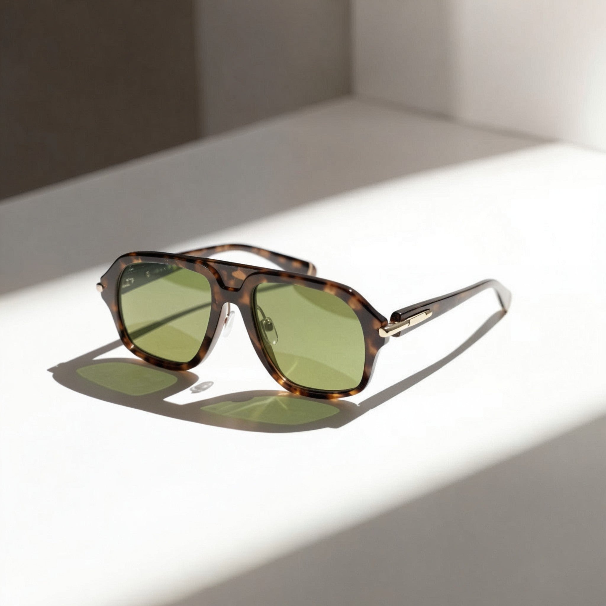 JADE Havanas Dandy sunglasses — green lenses, detail