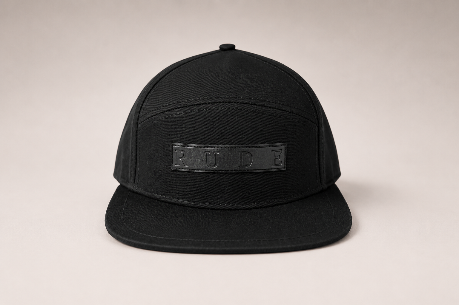 RUDE Visor Cap — 5 Panels, Black Floral